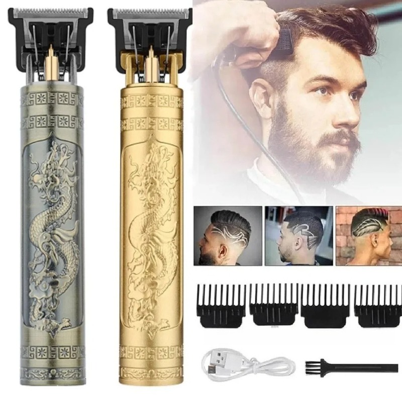 Men'S Grooming Electric Trimmer - T9電動ひげトリマー コードレスヘアクリッパー メンズ用 4種類のガイドコーム付き ブラシ USB-Cワイヤー