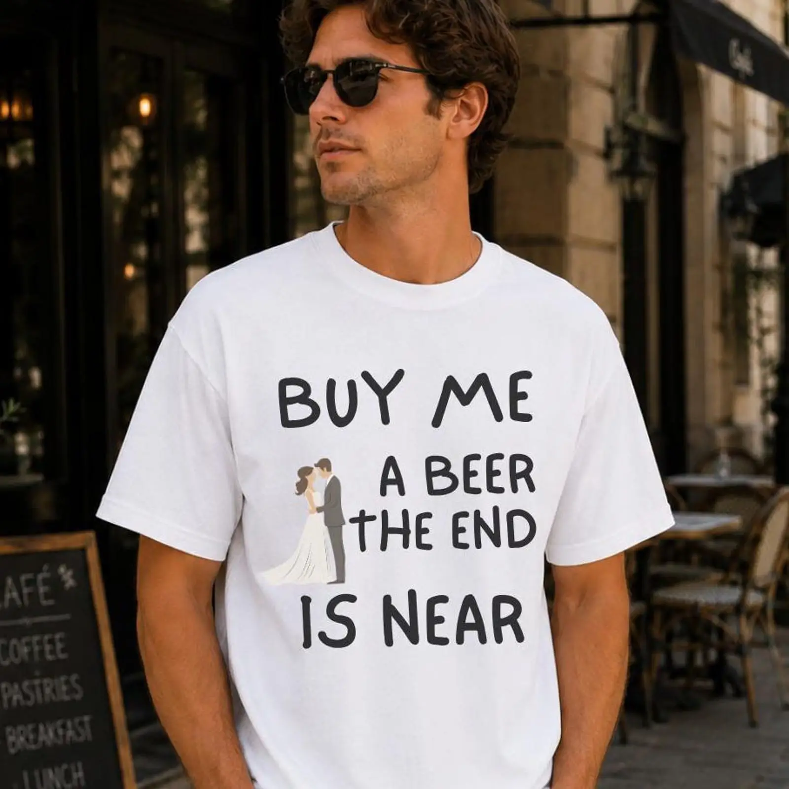 Men'S Grooming Near Me - 面白い独身者Tシャツ「ビールを買って」「終わりが近い」新郎パーティー旅行 楽しいヴィンテージウォッシュドストリートウェア カジュアルでやや多用途