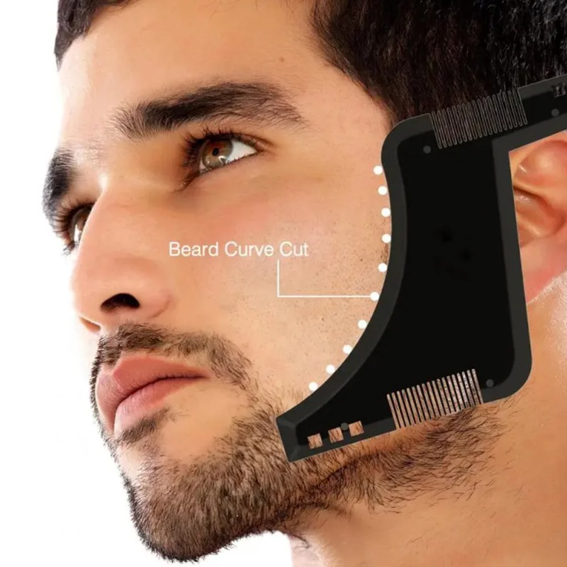 Men'S Grooming Product - 1個入り メンズ髭整形テンプレートコーム 軽量で柔軟なオールインワン顔の毛スタイリングツール メンズ口髭スタイリンググルーミングツール ﻿