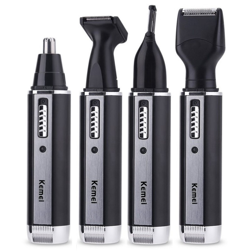 Men'S Grooming Electric Trimmer - 男性用充電式鼻毛トリマー,顔,体,あごひげ,眉毛,耳掃除機,グルーミング,シェーバーセット,Keme-4in個