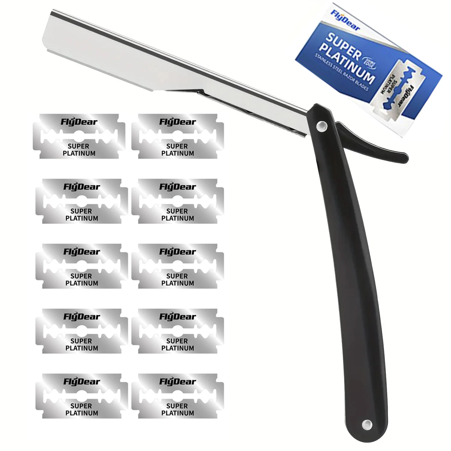 Men'S Grooming Barbershop - 男性用ヴィンテージ手動シェーバー - クラシックな理髪店用かみそり（10枚刃付き） - シェービング、グルーミング、ヘアスタイリングに最適