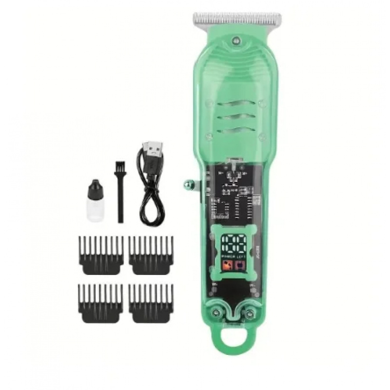 Men'S Grooming Electric Trimmer - USB 充電式透明ヘアクリッパーコードレス電動ヘアトリマープロのヘアカットマシン男性グルーミング
