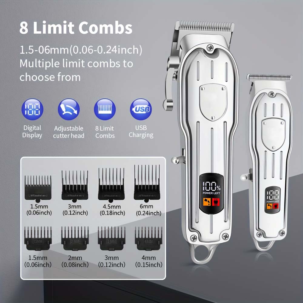 LCDディスプレイ付きプロフェッショナルヘアクリッパーセット - Men'S Grooming Electric Trimmer のレビューと価格