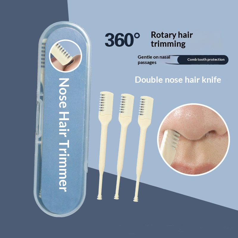 デュアルエンド手動鼻毛トリマー360 °   回転式カッター - Men'S Grooming Electric Trimmer のレビューと価格
