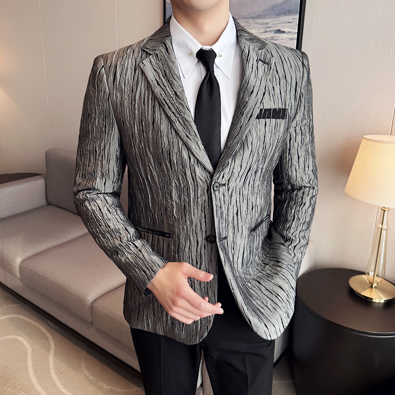 韓国トレンド 3D プリーツスーツジャケット男性の結婚式新郎 - Men'S Grooming Trends のレビューと価格