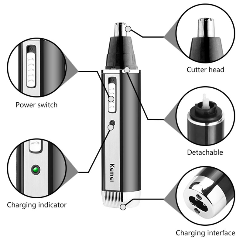 男性用充電式鼻毛トリマー,顔,体,あごひげ,眉毛,耳掃除機, - Men'S Grooming Electric Trimmer のレビューと価格