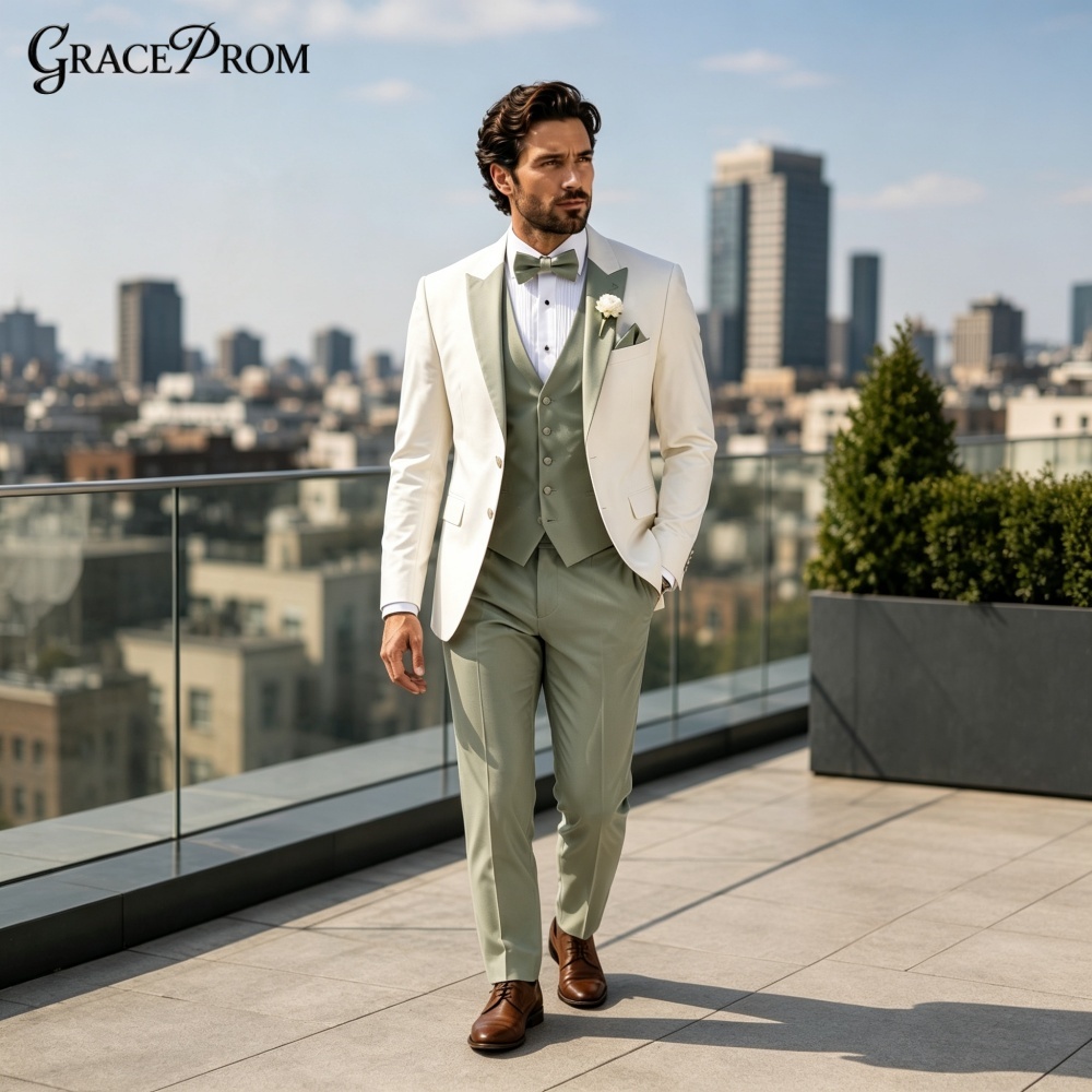 エレガントなノッチドラペルメンズスーツ3ピース 2027年ト - Men'S Grooming Trends のレビューと価格