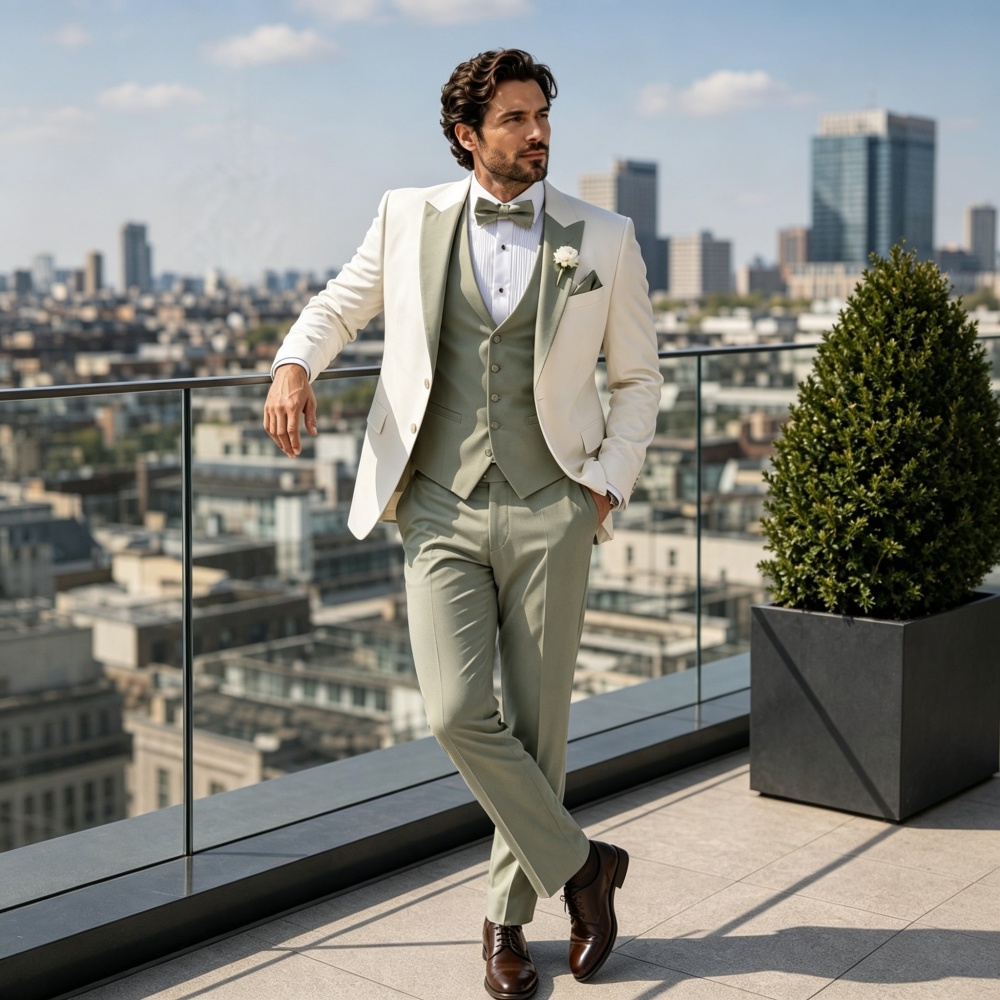 エレガントなノッチドラペルメンズスーツ3ピース 2027年ト - Men'S Grooming Trends のレビューと価格