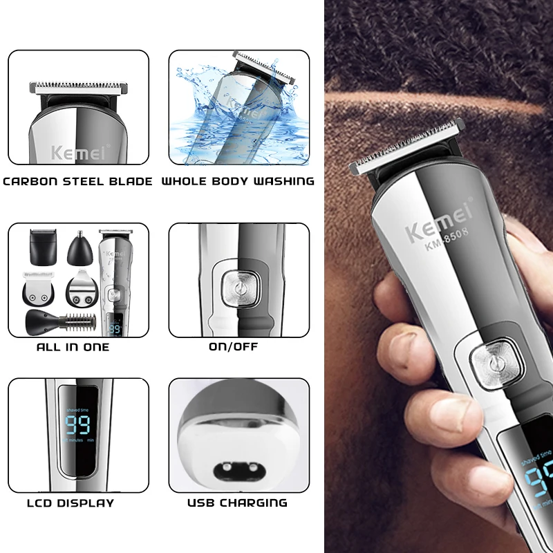 Kemei プロフェッショナル多機能ひげトリマー防水 6 で - Men'S Grooming Electric Trimmer のレビューと価格