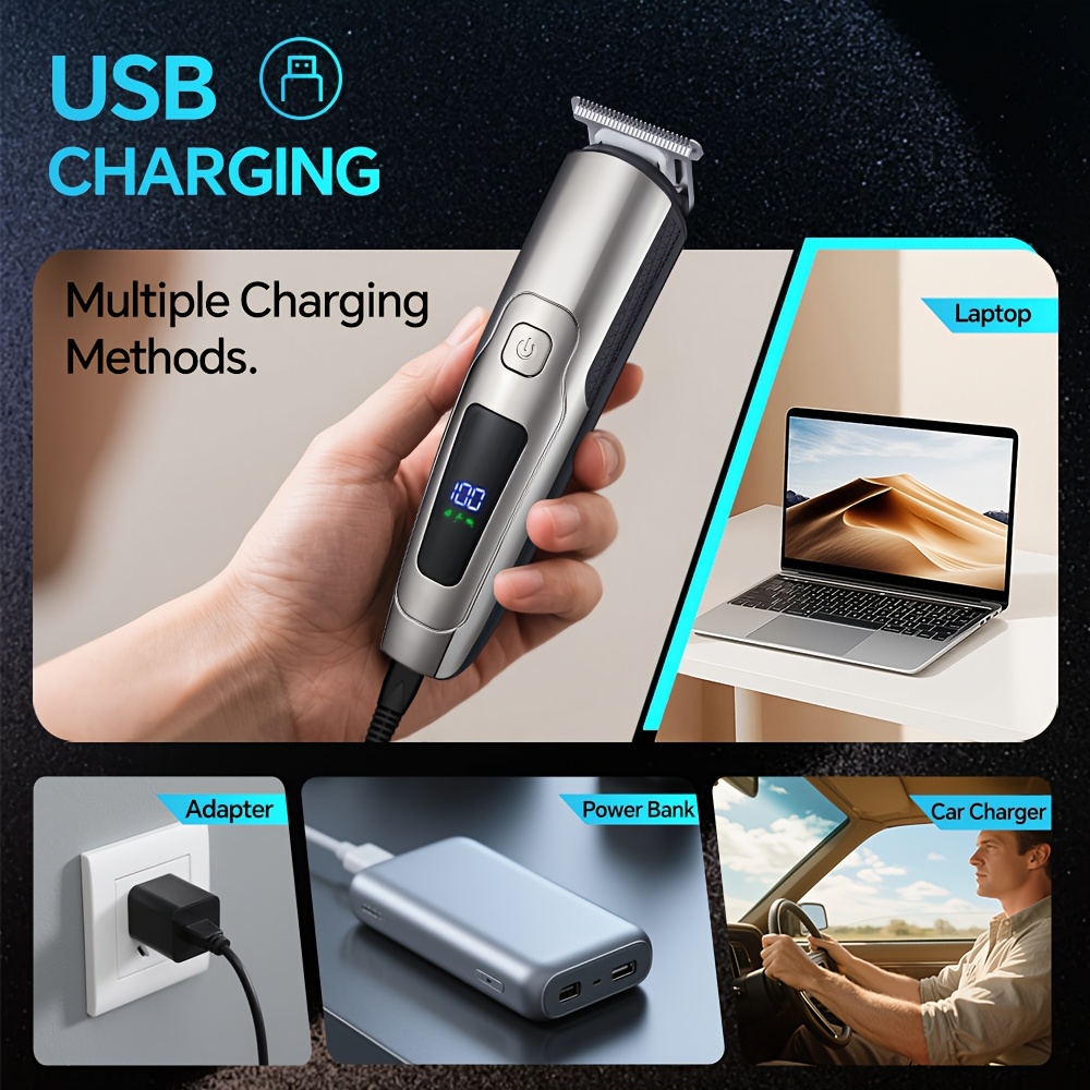 6 in 1 メンズ電動髭トリマー コードレスヘアクリッパー - Men'S Grooming Electric Trimmer のレビューと価格