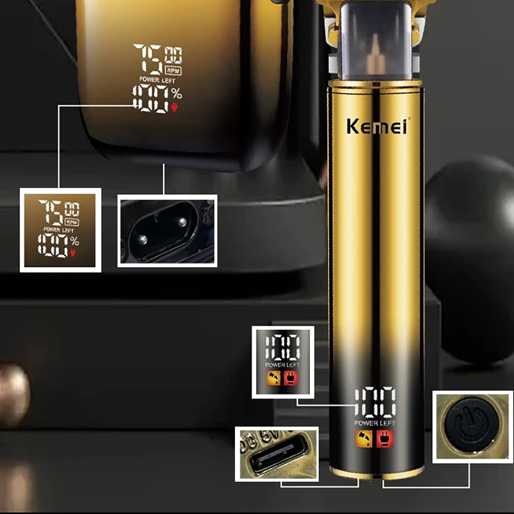 Kemei-男性用のプロ用電気シェーバーあごひげクリッパー - Men'S Grooming Electric Trimmer のレビューと価格