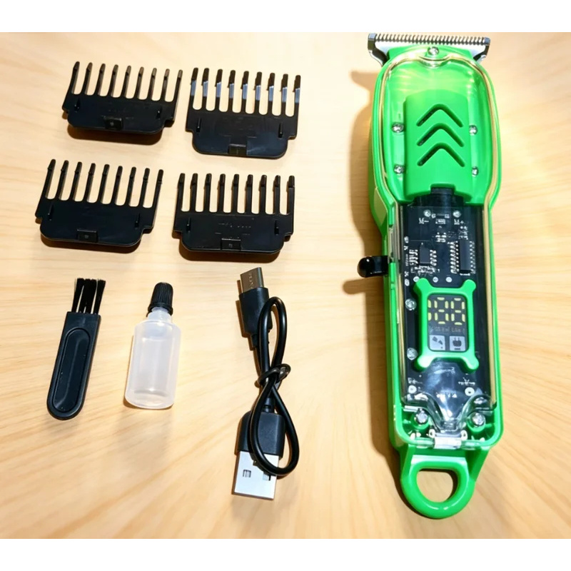 USB 充電式透明ヘアクリッパーコードレス電動ヘアトリマープ - Men'S Grooming Electric Trimmer のレビューと価格