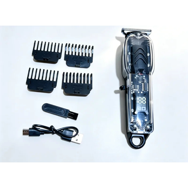 USB 充電式透明ヘアクリッパーコードレス電動ヘアトリマープ - Men'S Grooming Electric Trimmer のレビューと価格